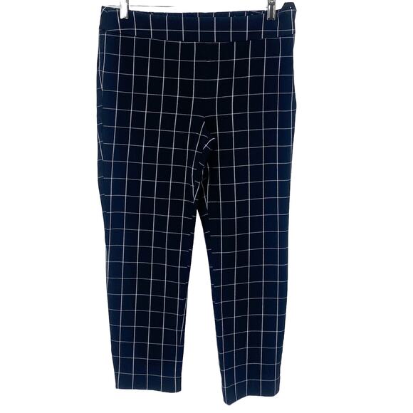 Talbot's Chatham Ankle Pant Black White Windowpane Plaid Size 8 - Picture 3 of 11